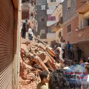 انهيار منزل مكون من 5 طوابق بمدينة رشيد