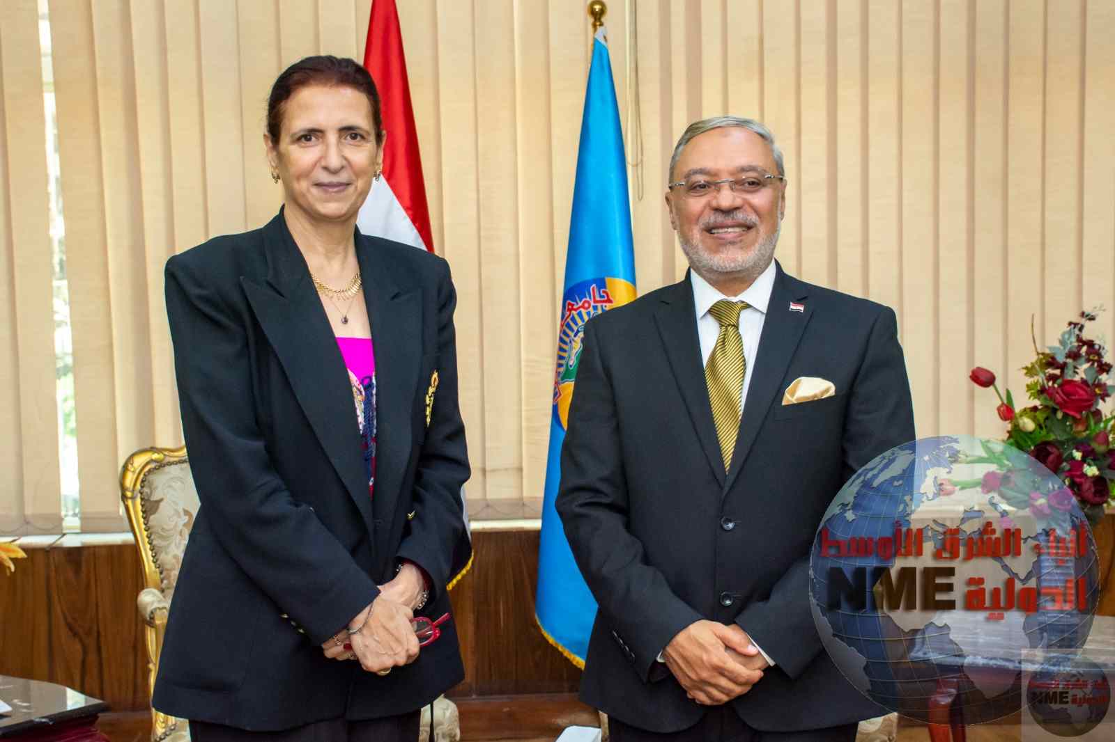 رئيس جامعة طنطا يستقبل وفد هيئة الفولبرايت الأمريكية 