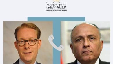 سامح شكري يتلقى إتصالاً من وزير خارجية السويد. 