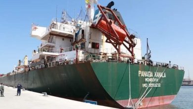 إستقبال السفينة PANAGIA KANALA) أول سفينة بضائع عامة بميناء الإسكندرية 