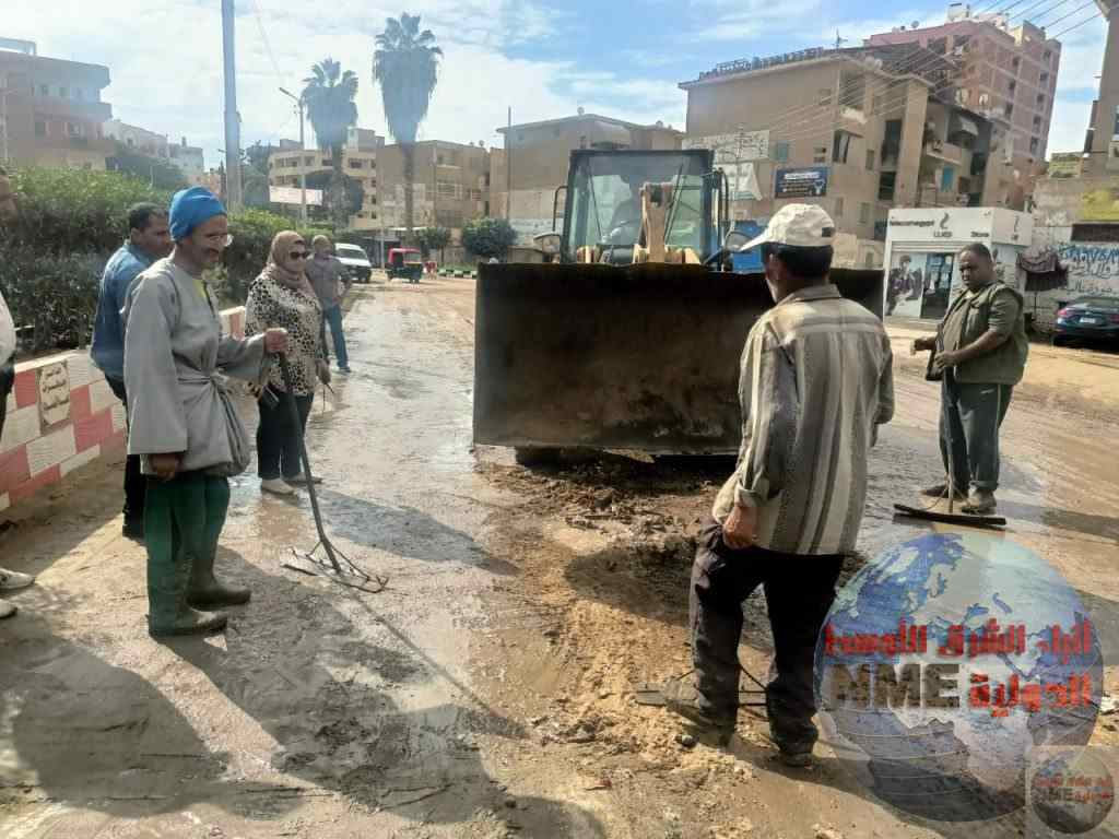صالح تتابع أعمال شفط مياه الأمطار بمدينة السنطه والوحدات المحلية التابعة