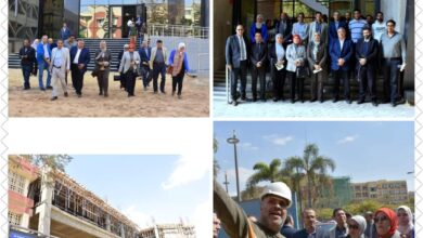بالصور جولة وفد وزارة التخطيط وبنك الاستثمار بمشروعات جامعة عين شمس 