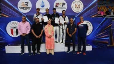 عبد الرحمن عباس لاعب نادي مطوبس الرياضي يحقق البرونزيه في بطوله السفير الكورى للتايكوندو 
